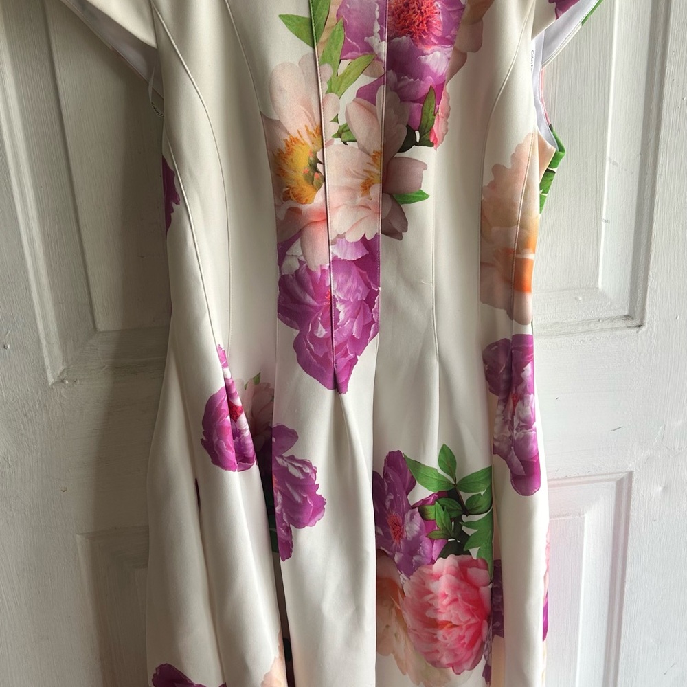 Calvin Klein White and Pink Dress